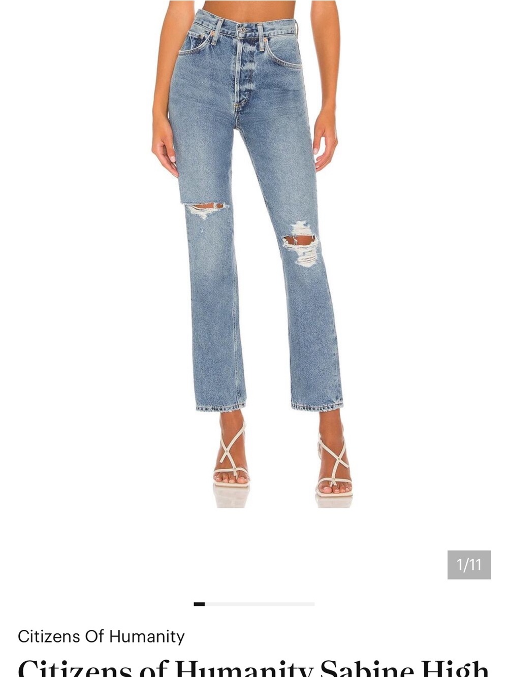 Citizens Of Humanity Straight Leg Distressed Jeans - Light Blue